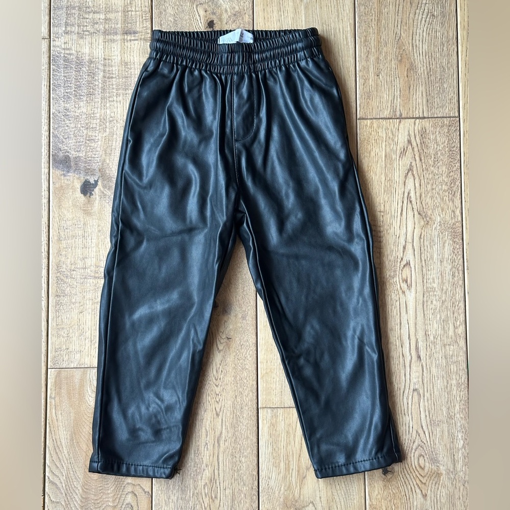 Zara Girls Faux Leather Pants size 2-3